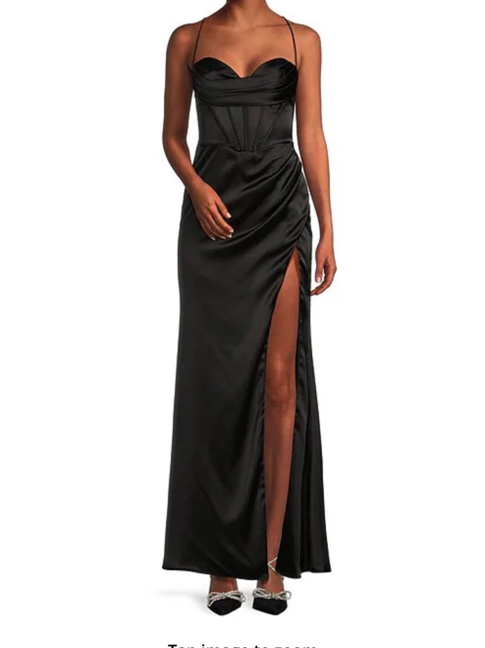 GB black satin courset dress